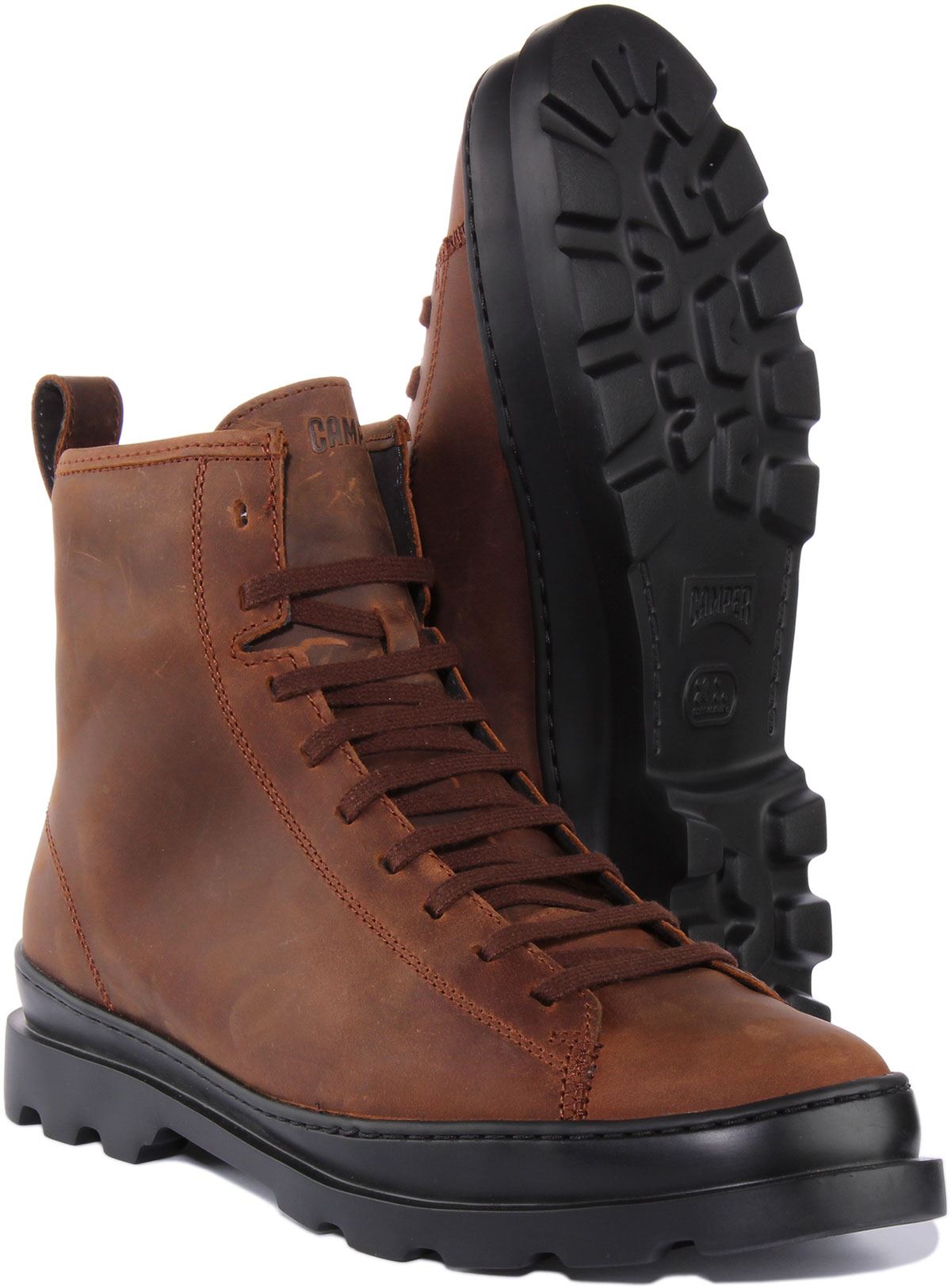 CAMPER, BRUTUS, MEN MID BOOT, DARK BROWN, 11 Camper Brutus Lace Up Rugged Chukka Ankle Boot Black US 7  main image 3