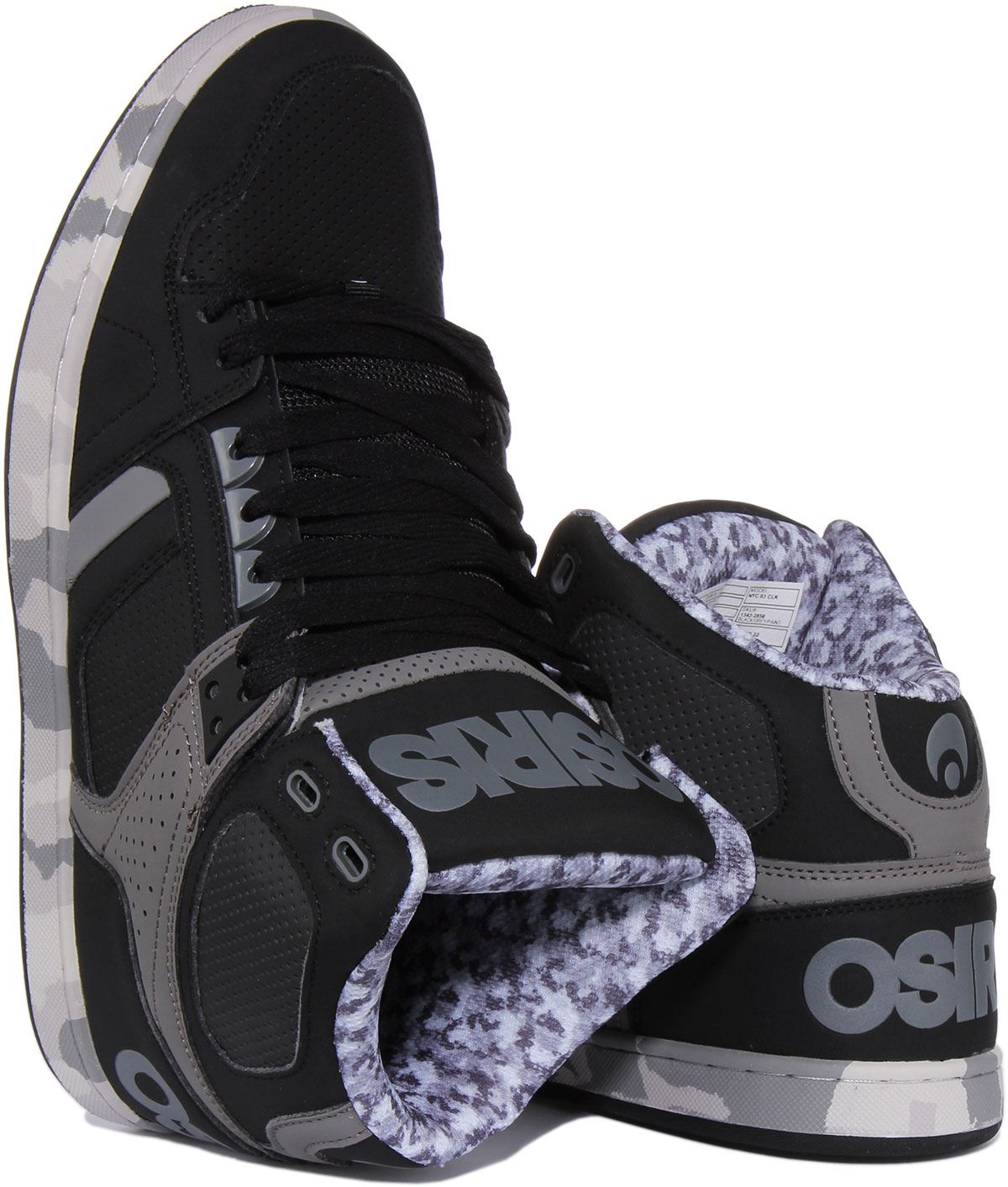 Osiris Nyc 83 CLK Mid Top Lace Up Skateboard Shoes Grey Blue