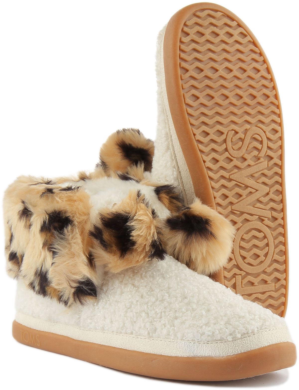 Toms Celeste Blackl Cozy Fur Lined Leopard Pom Pom Warm Boot Size UK 3 - 8 - Picture 13 of 13