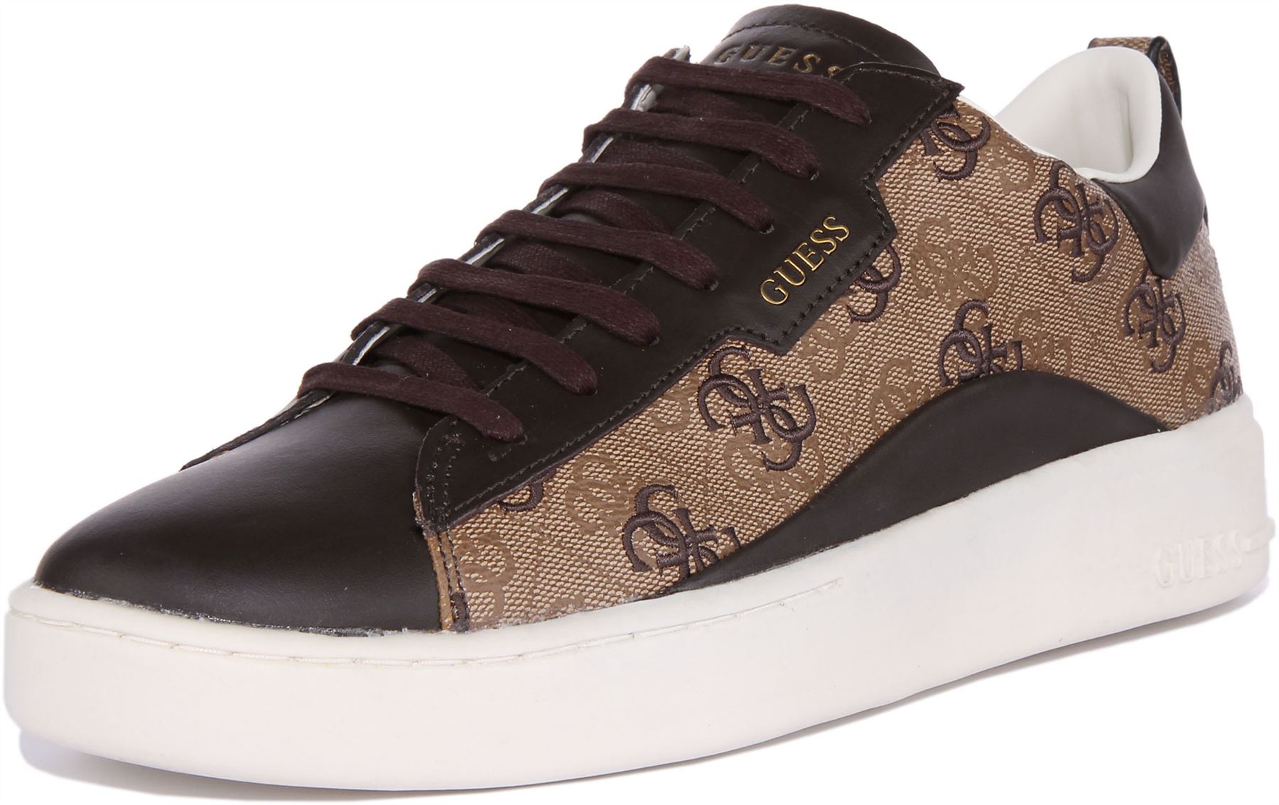 Guess Fm7Vrnfal12 Verona Mens Lace Up Sneakers In Beige Brown Size US 7 - 13