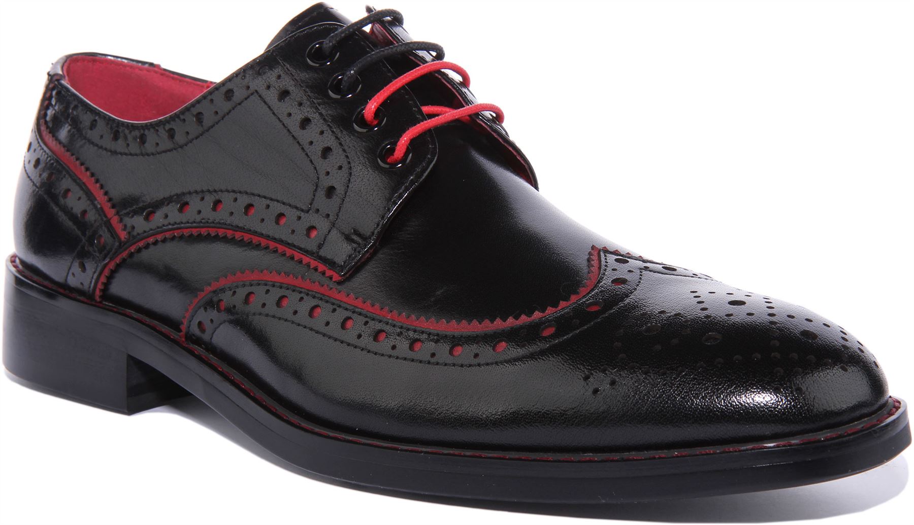 JUSTINREESS ENGLAND Simon Mens Lace Up Leather Brogues In Black UK Size 6 - 13 - Picture 2 of 19