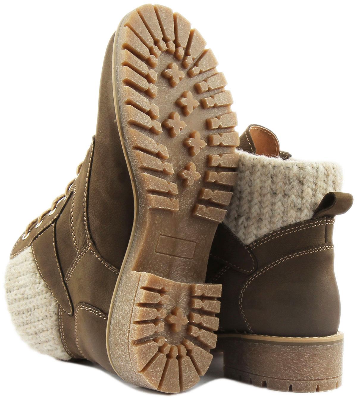 Botas de senderismo Justin Reece England Sophia de cuero para mujer en oliva talla UK 3-8 - Imagen 10 de 12