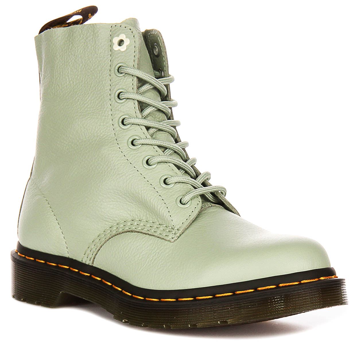 DR MARTENS 1460 Pascal Virginia 8 Ojo Verdugón Mujer Botas IN Verde Salvia GB 3 - Imagen 44 de 49