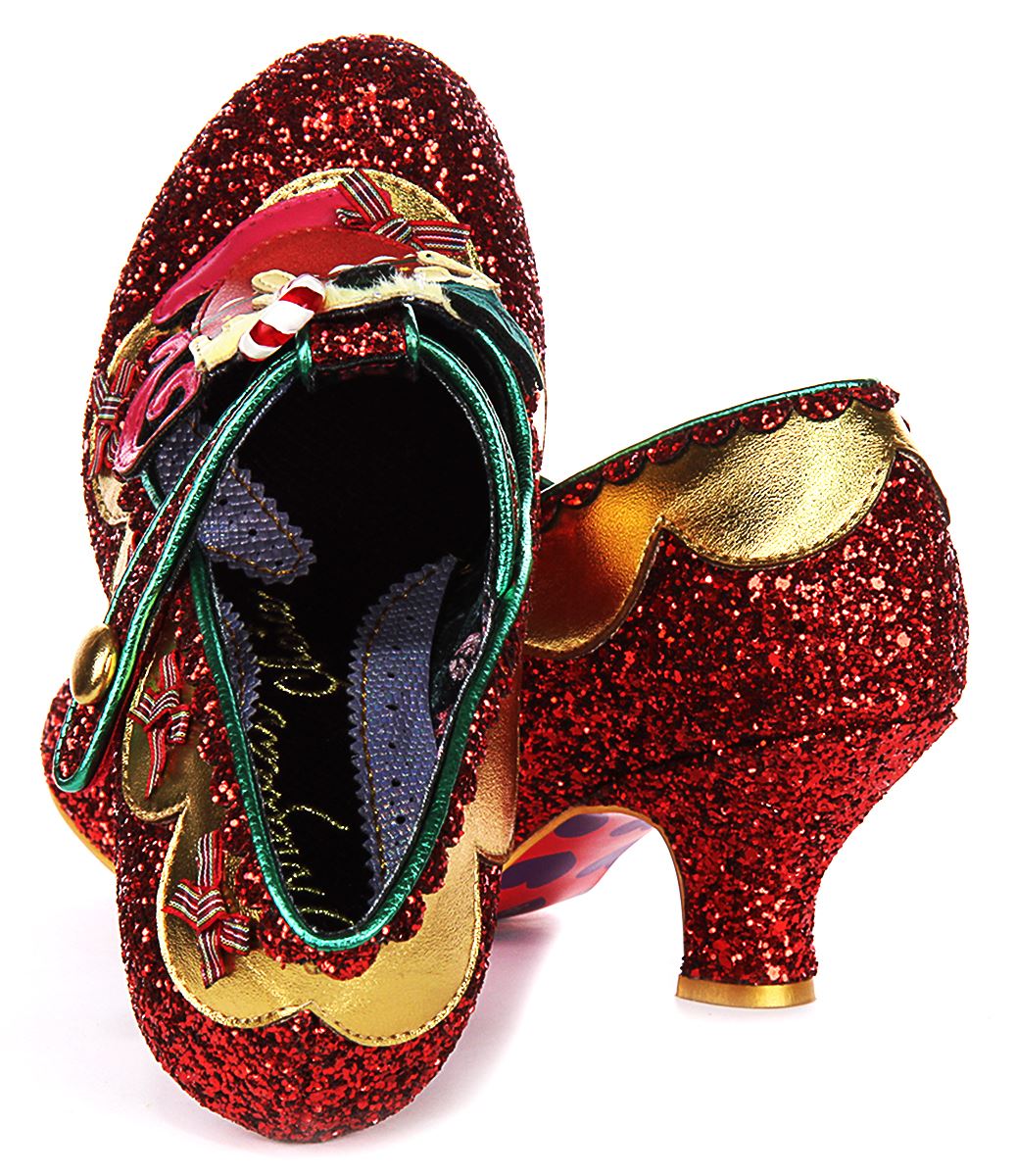 Irregular Choice Eggcellent Evening Glitter Womens Heels Black Gold UK 3 - 8 - Picture 11 of 13