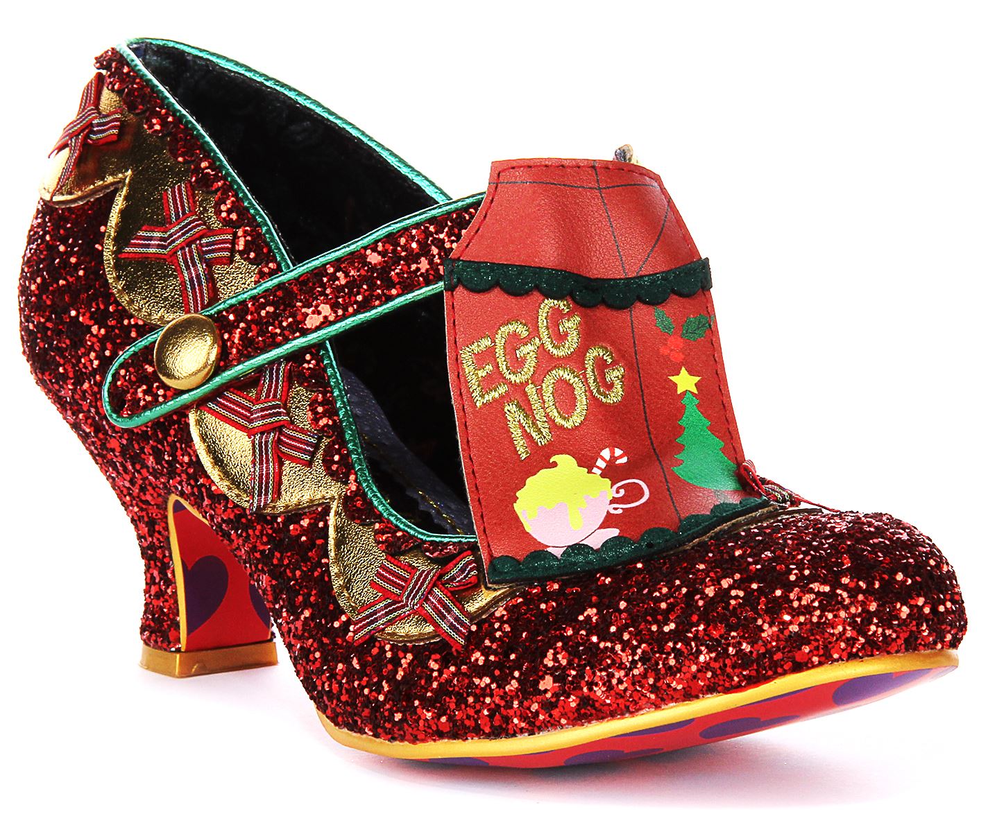 Irregular Choice Eggcellent Evening Glitter Womens Heels Black Gold UK 3 - 8 - Picture 8 of 13