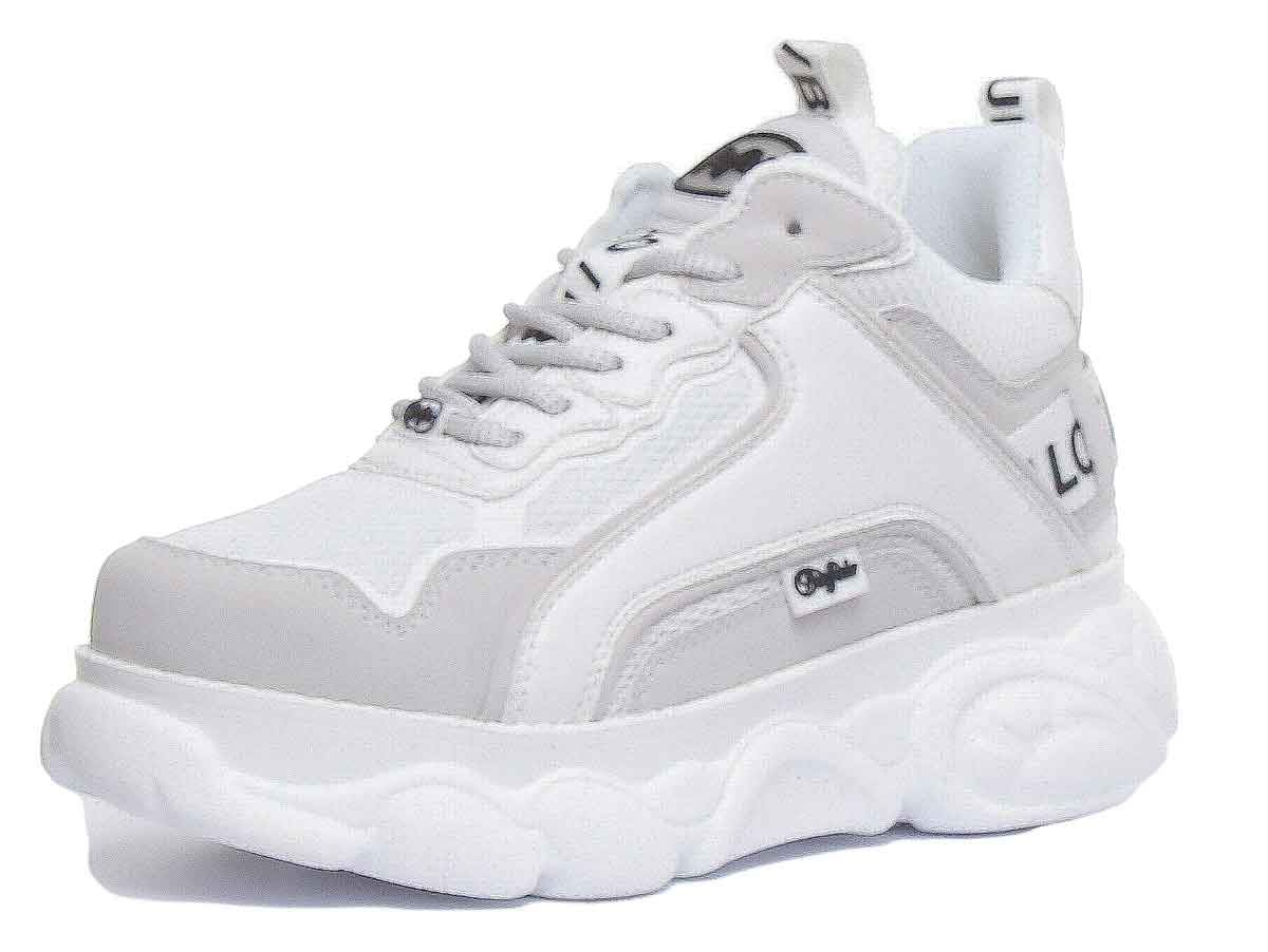 thumbnail 12  - Buffalo Cld Chai Vegan Chunky Sole Lace Up In White Size Uk 3 - 8