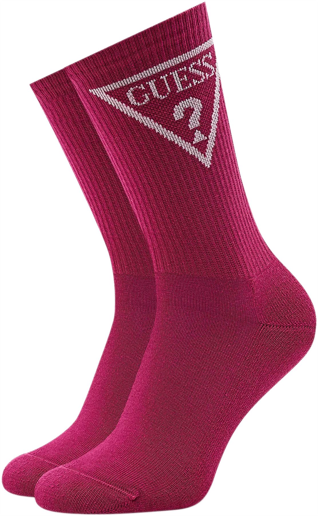 Guess Erin Triangle Logo Sport Womens Socks In Fuchsia