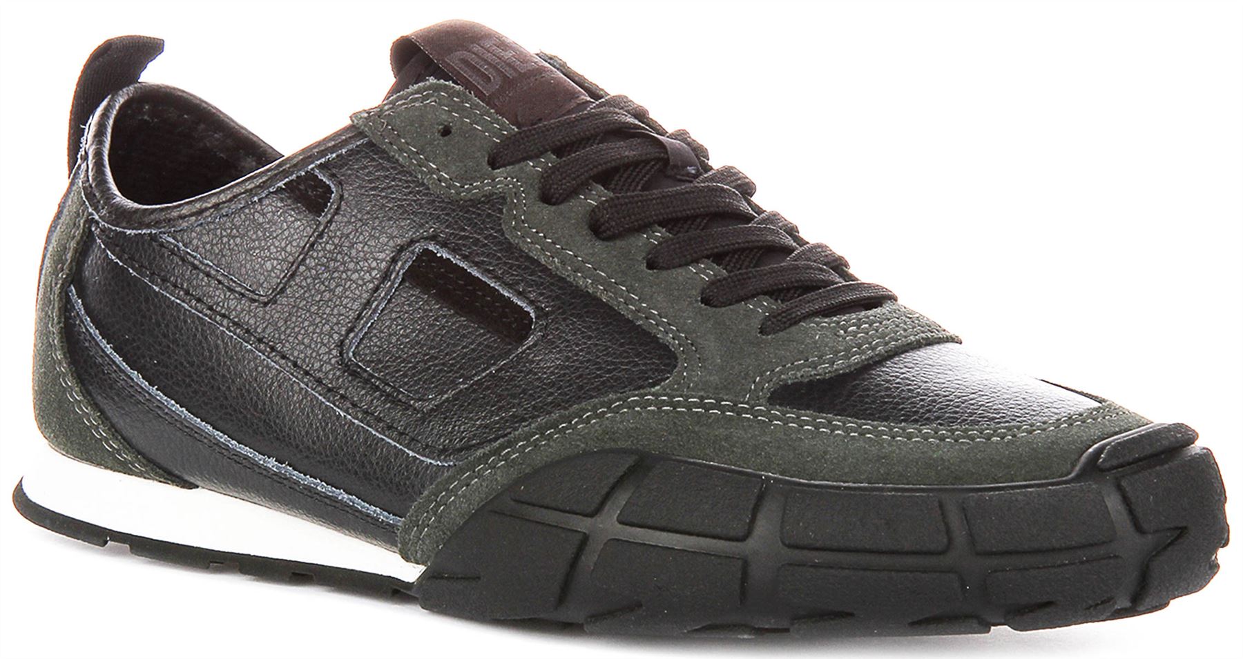 Diesel Leather Revamp Wildleder Schnrschuhe Herren Sneaker in Schwarz Oliv UK 6 - 12 34590₽