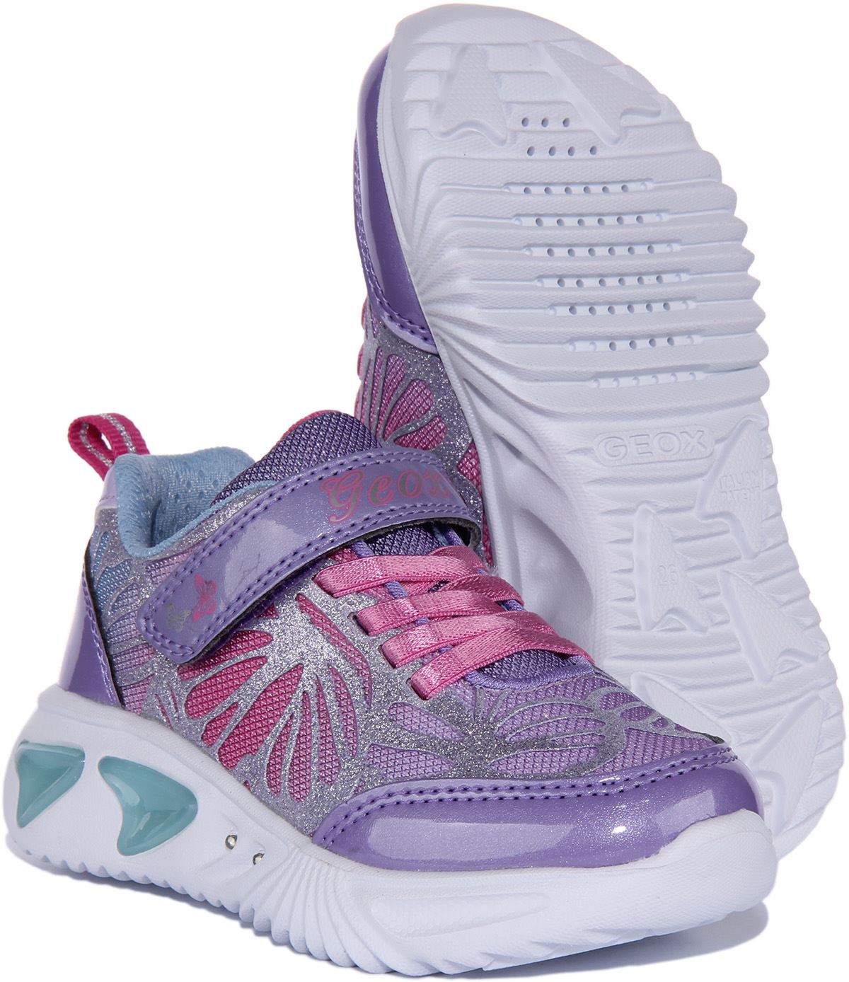 Geox J Assister GB Light Up Sneakers Lavender Infants US 1 - 13 - Picture 11 of 12