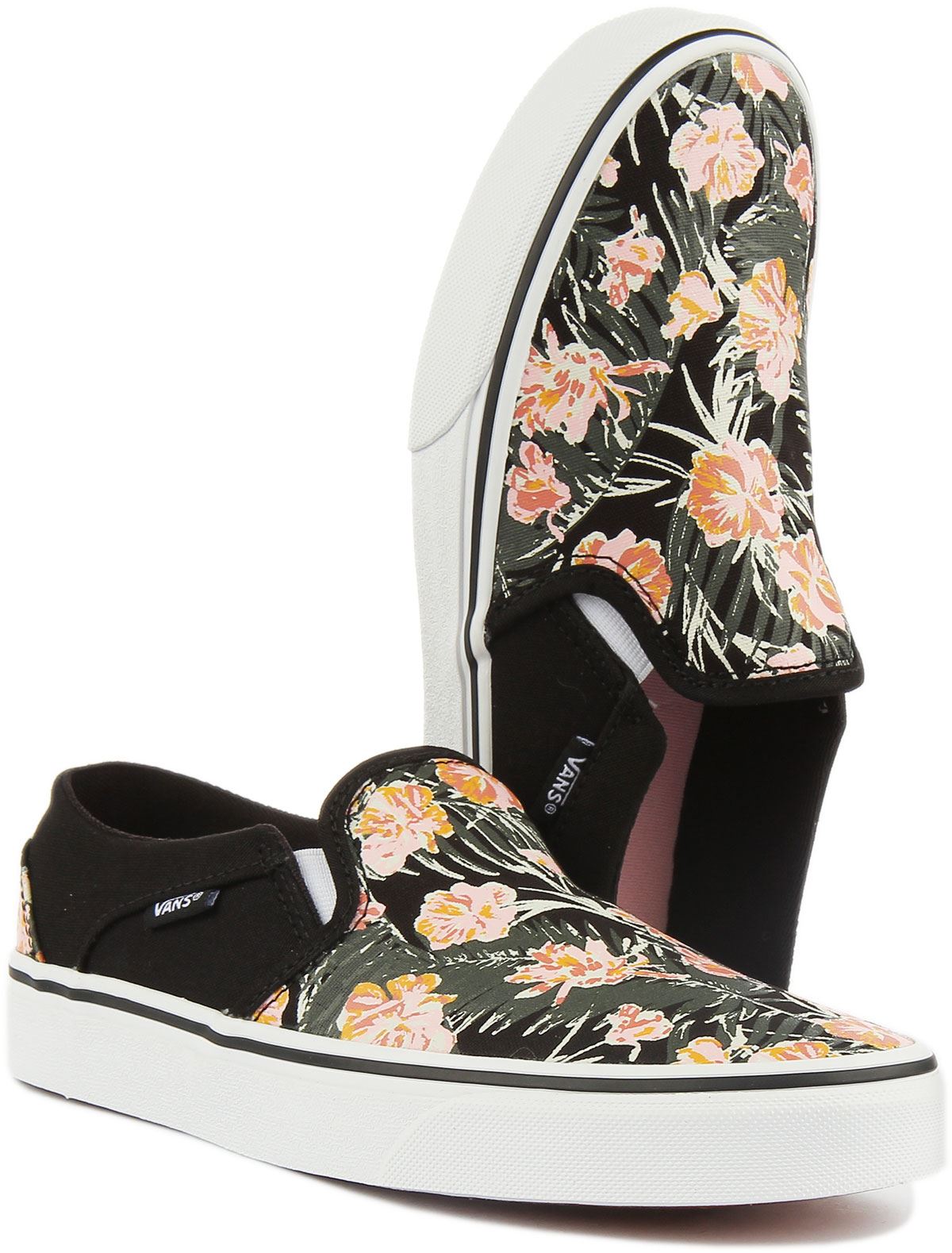 black flower trainers