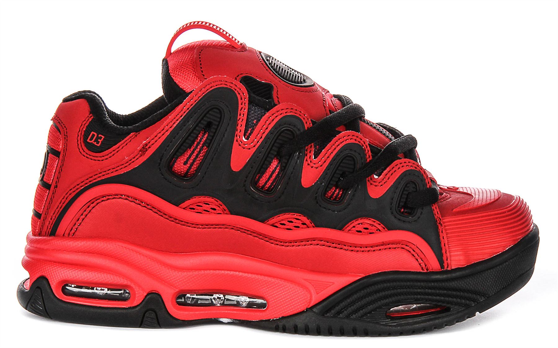 Osiris D3 2001 Suela Gruesa Con Cordones Patín Mujer Entrenador en Rojo Negro Reino Unido 3-12 - Imagen 21 de 25