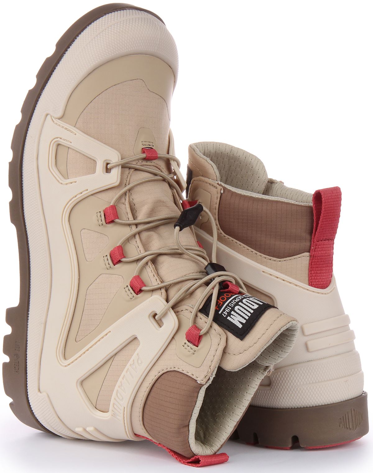 Bota Palladium Pampa Lite+ Jage Impermeable Lona Con Cordones Beige Para Hombres EE. UU. 7-13 - Imagen 10 de 12
