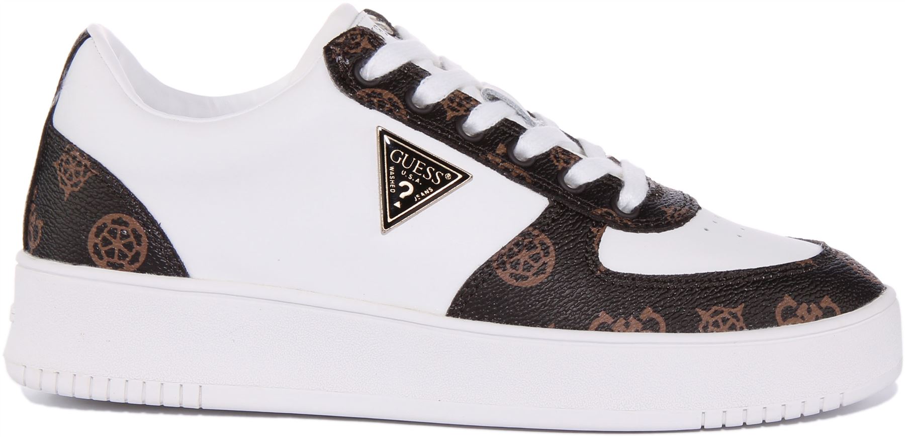 Guess Fl8Sidfal12 Cestas Sidney 4G Logo Impreso Entrenador Blanco Mujer Reino Unido 3-8 - Imagen 9 de 13