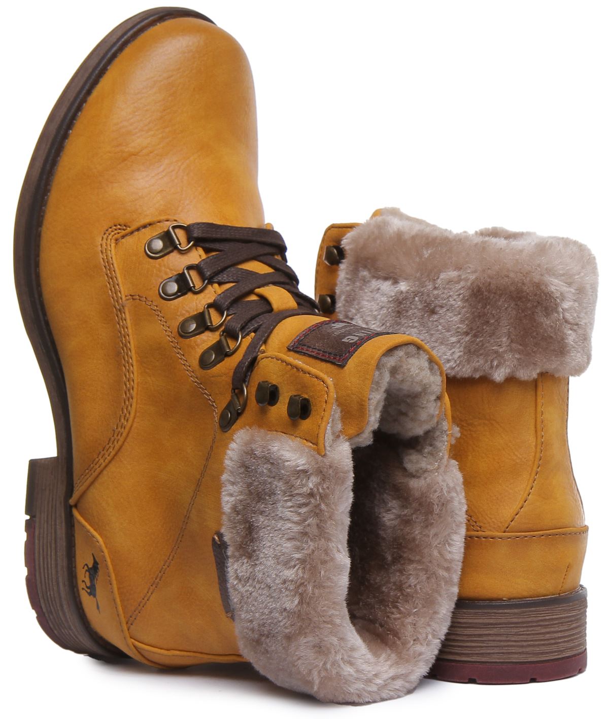 MUSTANG 1295-609 Mujer Casual con Cordones Botines en Amarillo Talla UK 4-8 - Imagen 17 de 19