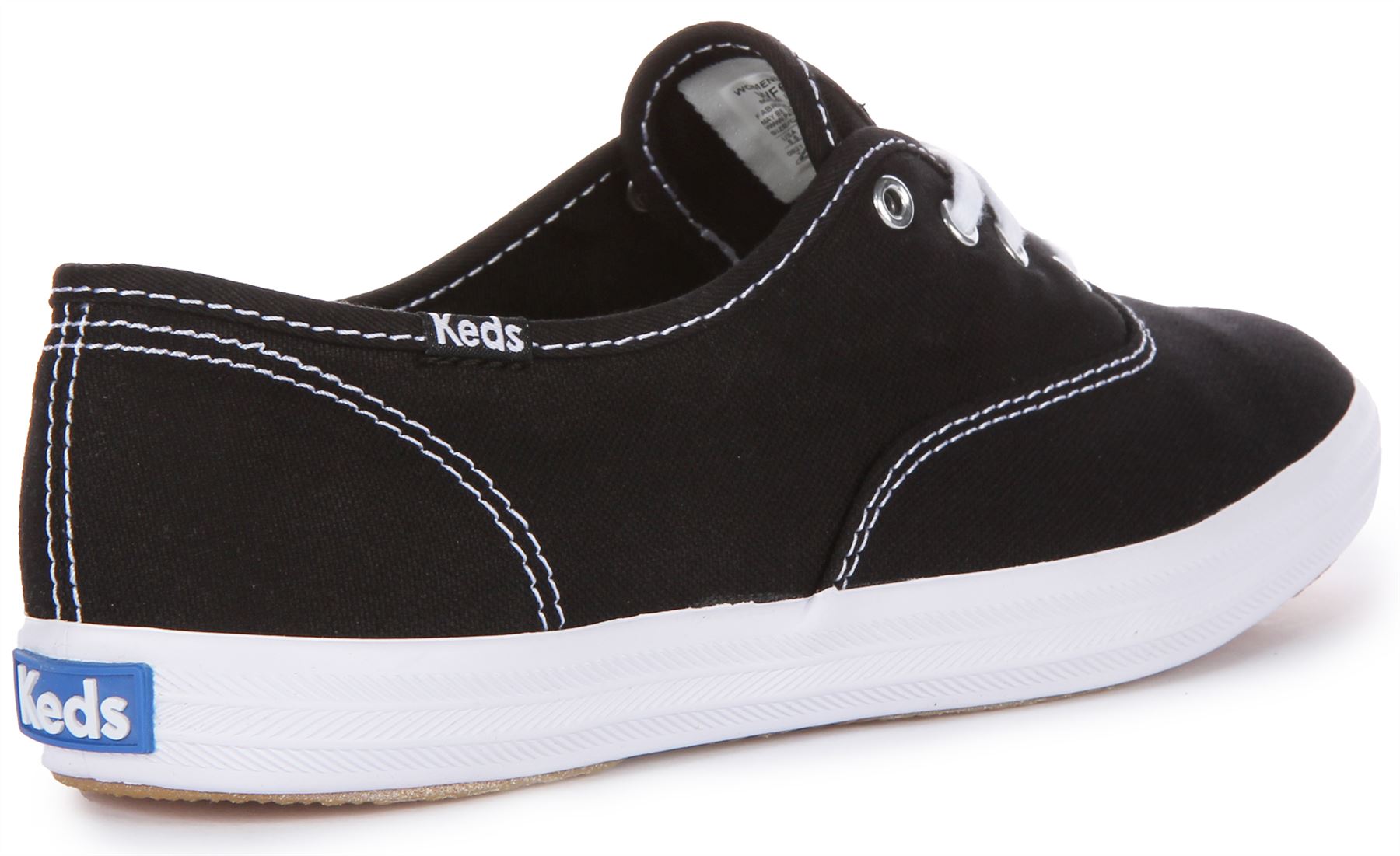 Keds Champion Low Top Lace Up Casual Canvas Shoe White Womens UK 2- 9 - Picture 10 of 13