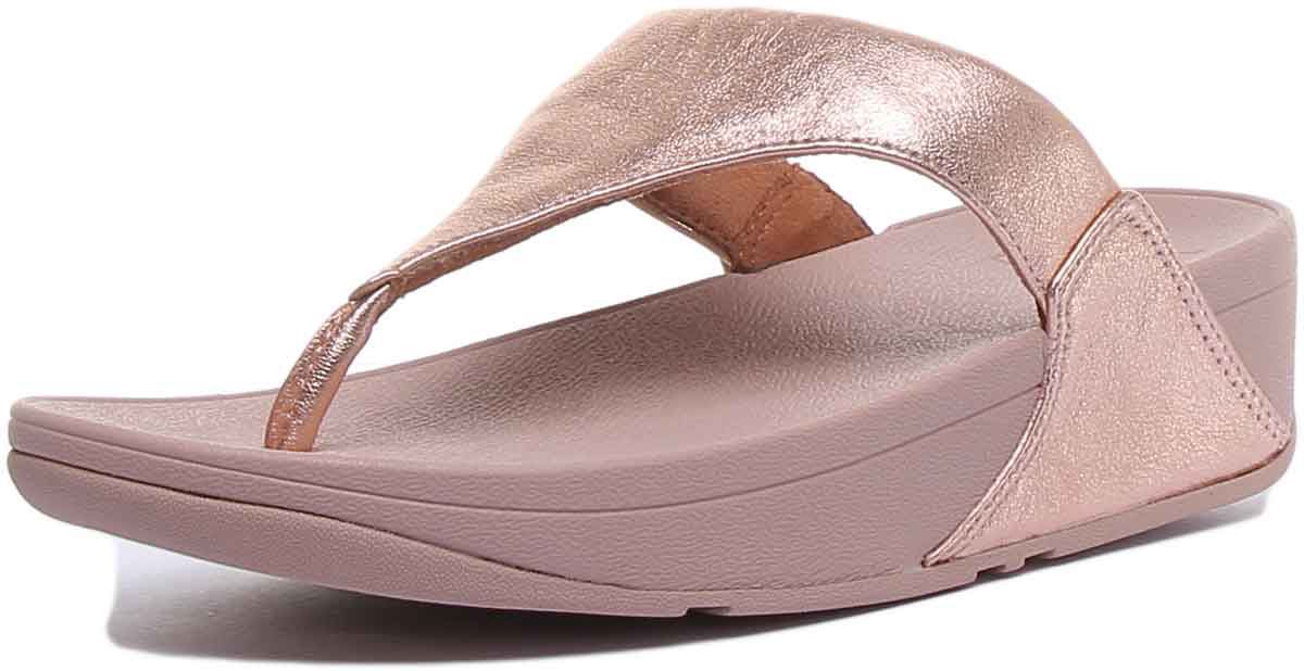 Lulu Rose Gold Leather Ladies Sandal