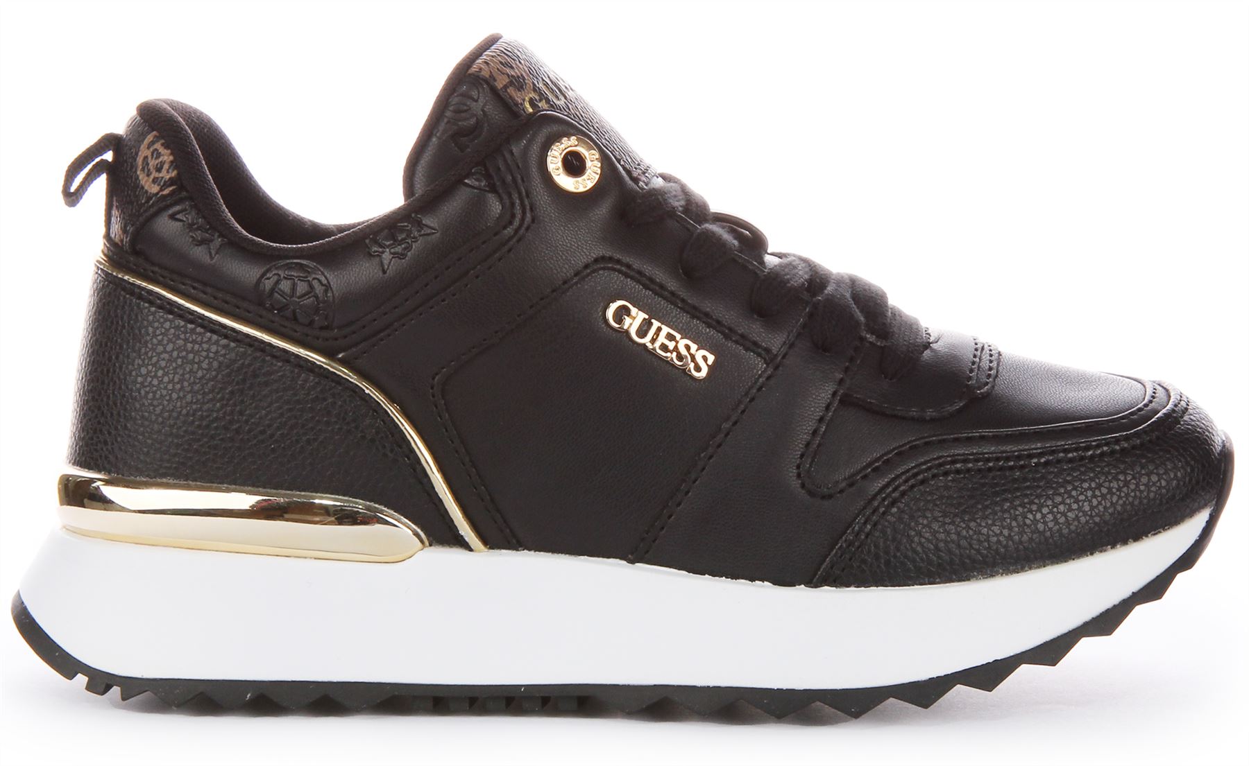 Guess Fl8Ddyele12 Kaddy Leder Schnürtrainer in Weißgold Damen UK 3 - 8 - Bild 3 von 13