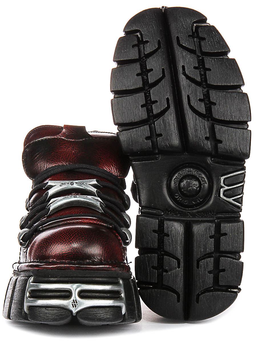New Rock 120 Tower Gothic Chunky Platform Ankle Unisex Boots In Navy UK 4 - 12 - Picture 6 of 13