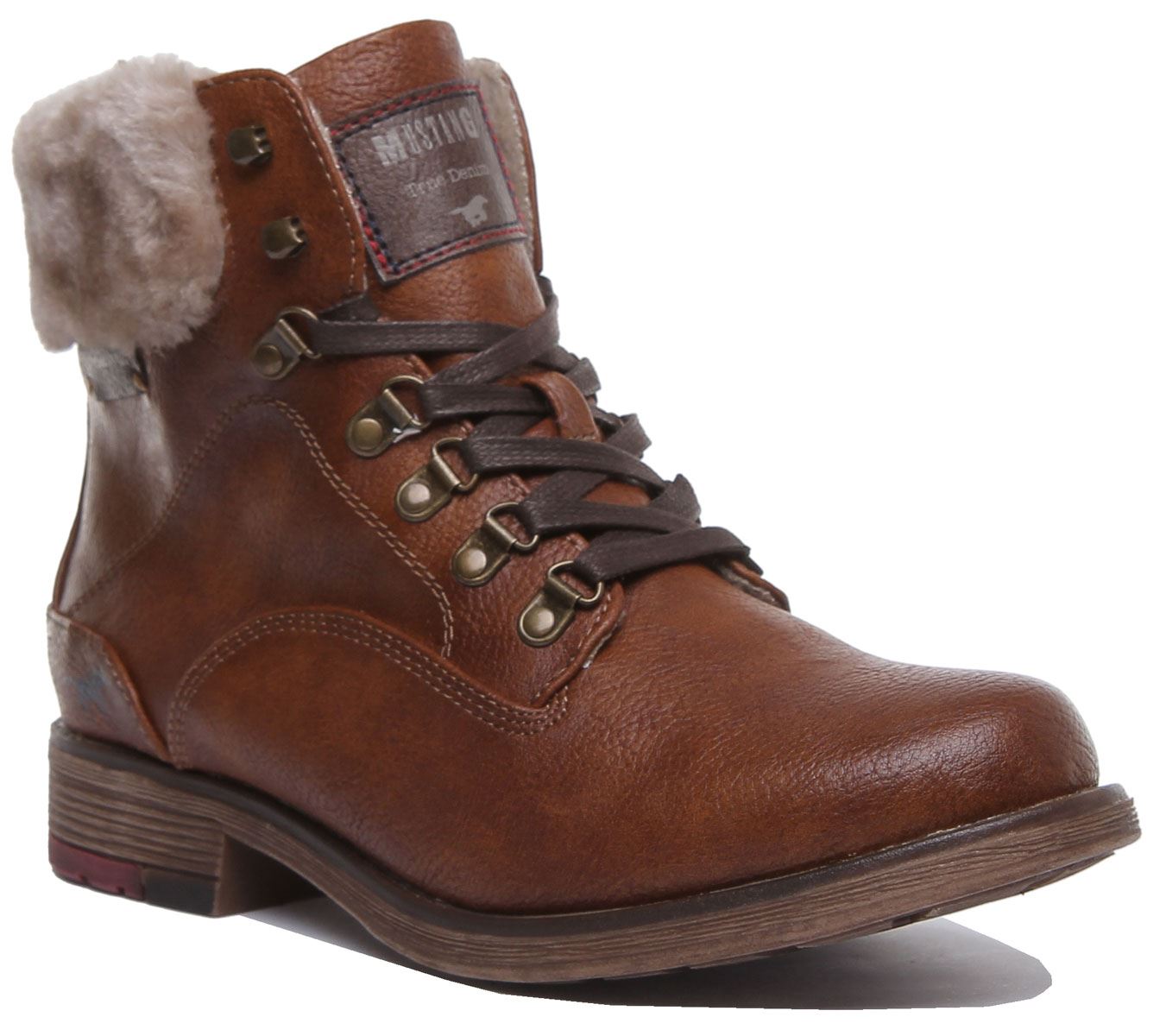 MUSTANG 1295-609 Mujer Casual con Cordones Botines en Amarillo Talla UK 4-8 - Imagen 2 de 19