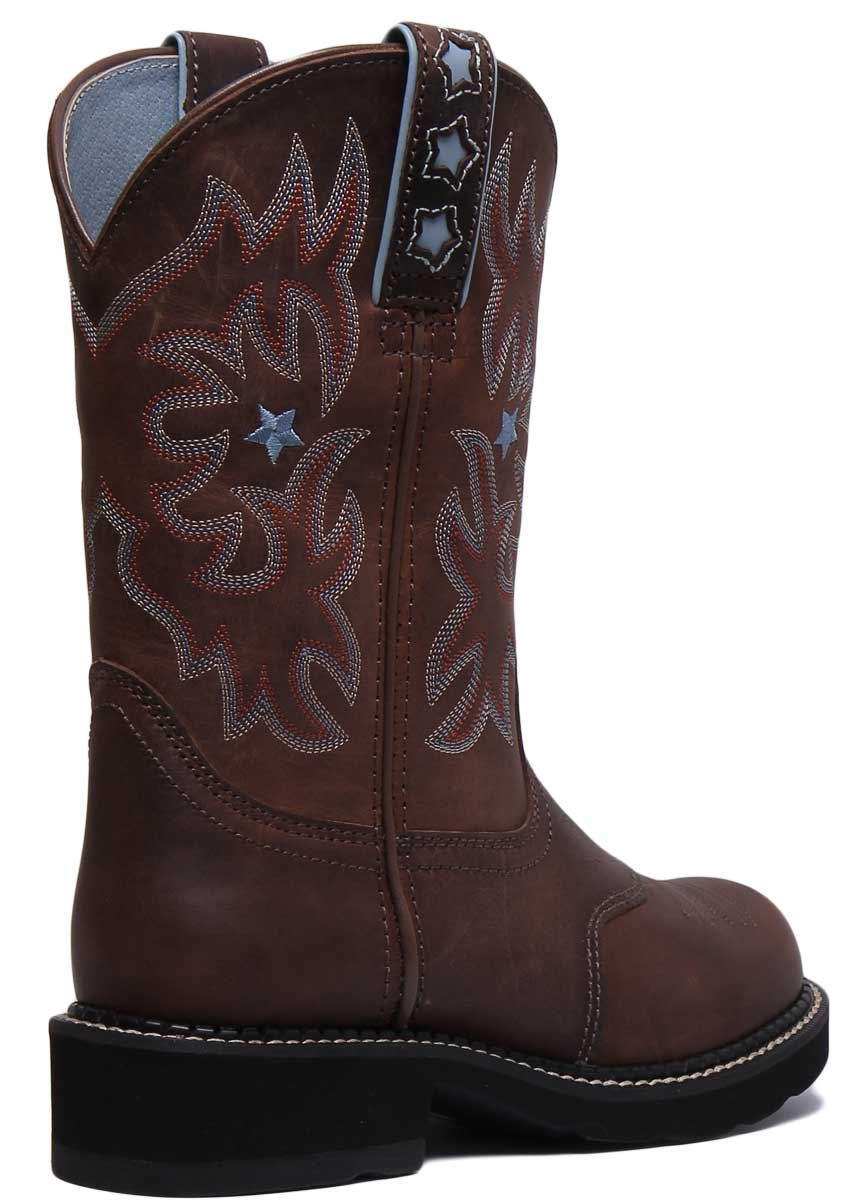 Ariat Womens Probaby Comfort Pull On Embroided Boot In Brown Size UK 4 - 9 - Picture 9 of 12