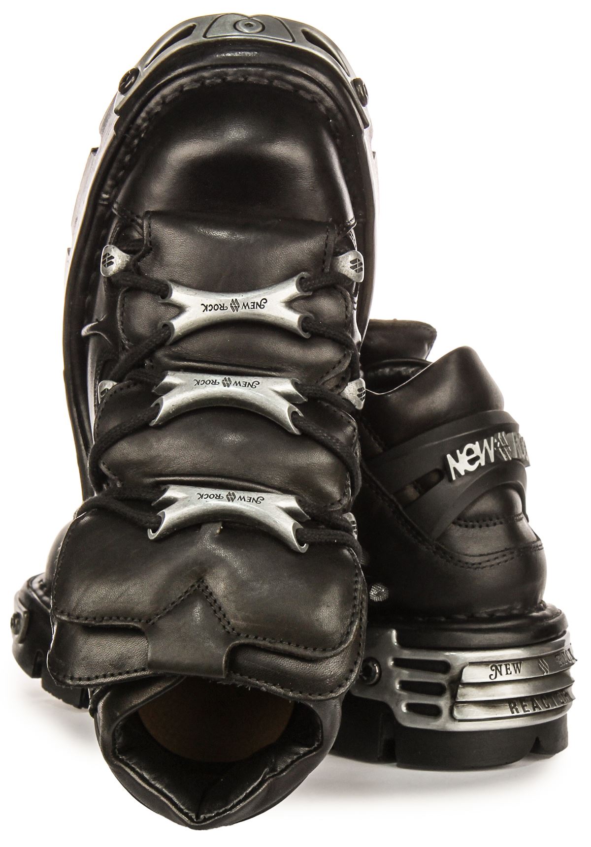 Newrock Reactor Leather Lace Up Platform Womeans Sneakers In White US 6- 13 - Picture 5 of 13