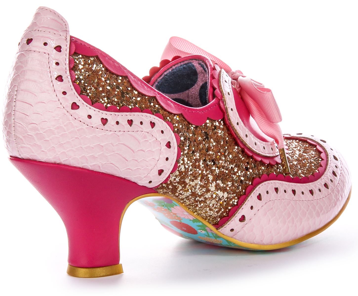 Irregular Choice Jazz Cat Lazo Encaje Dorado Brillo Medio Oro Rosa Para Mujer Reino Unido 3-8 - Imagen 10 de 13