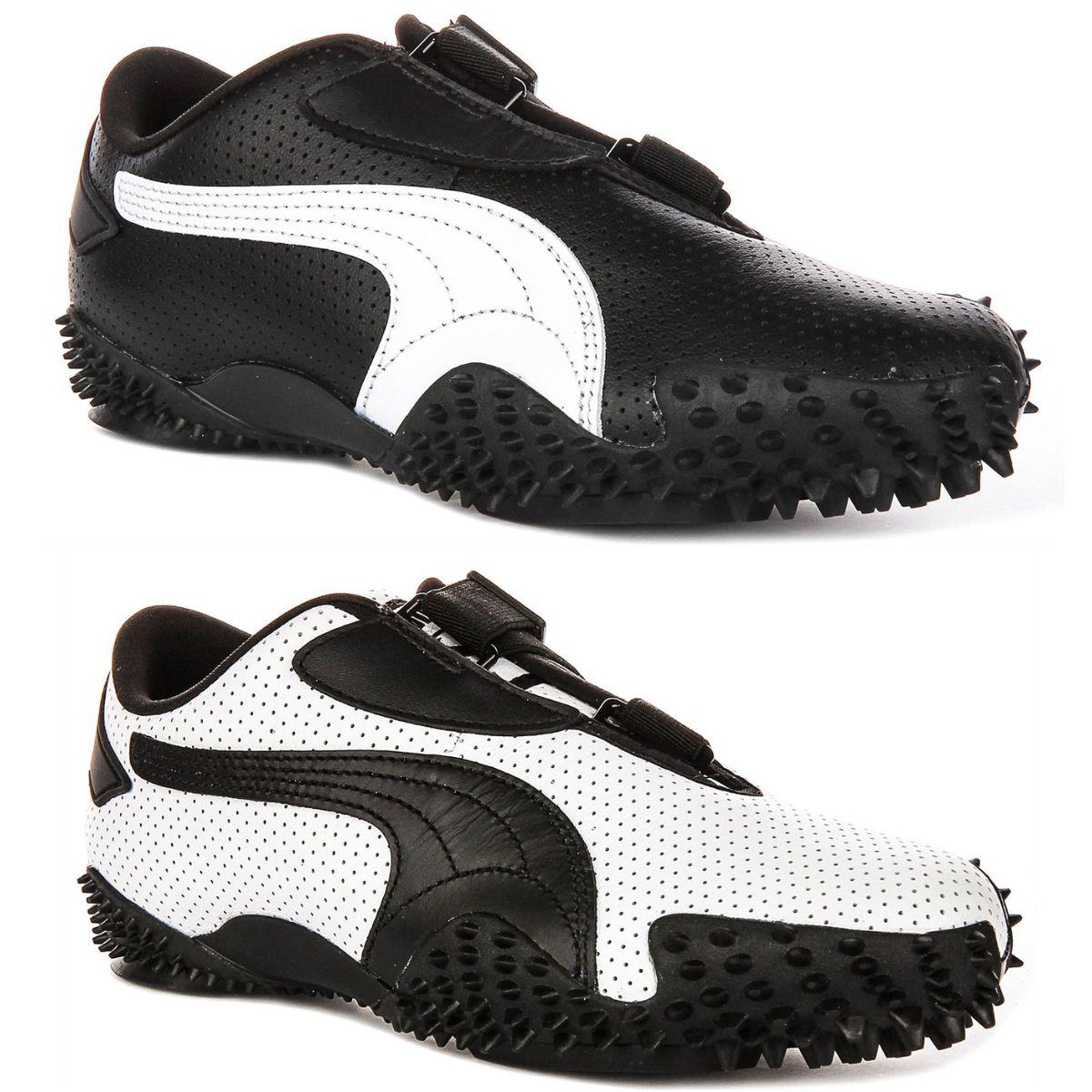 Puma Mostro Perf Leather Elastic Slip On Mens Sneakers White Black