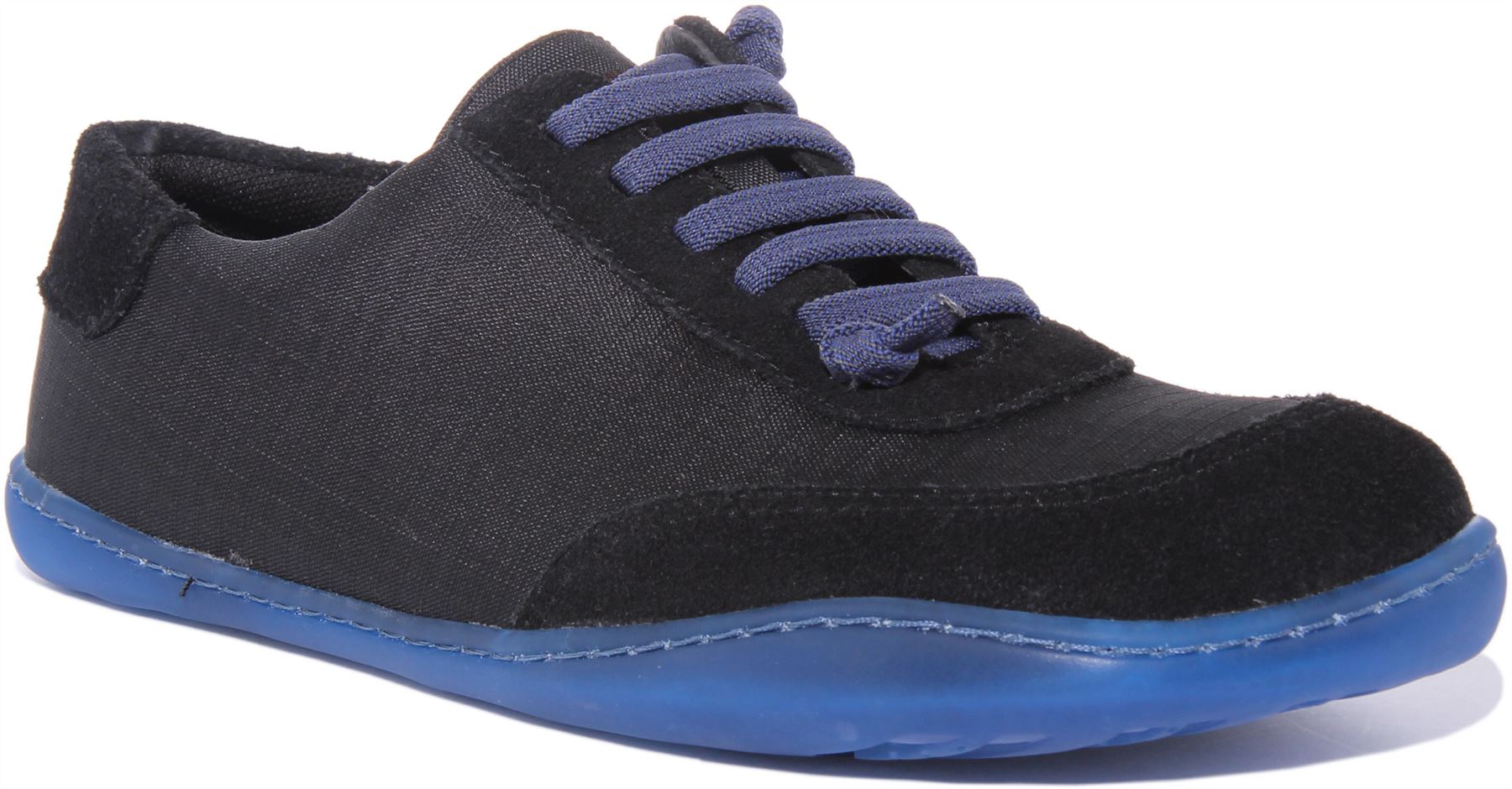 Camper Peu Cami Mens Elastic Laces Leather Shoes In Dark Blue Size
