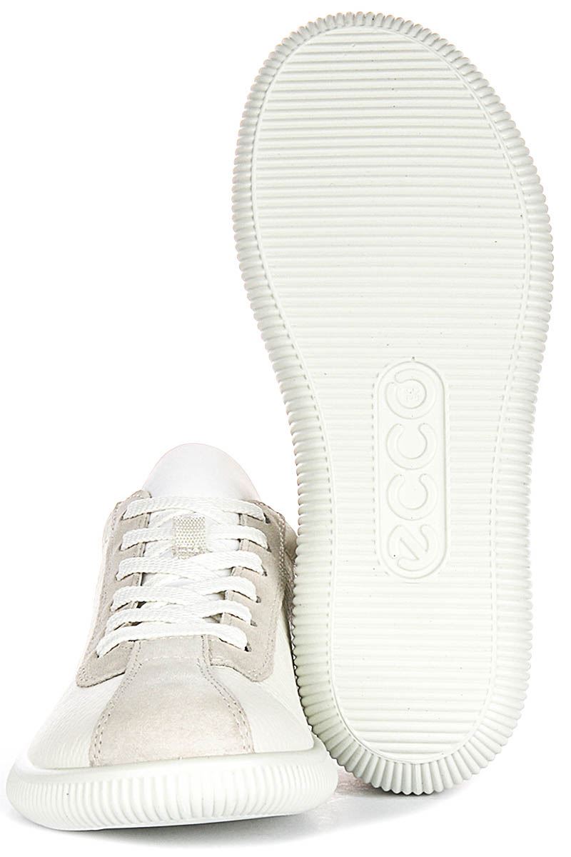 Ecco Soft Zero W A-Ecco Snug Fit Wildleder Detail Leder Damen Trainer Weiß 4 - 8