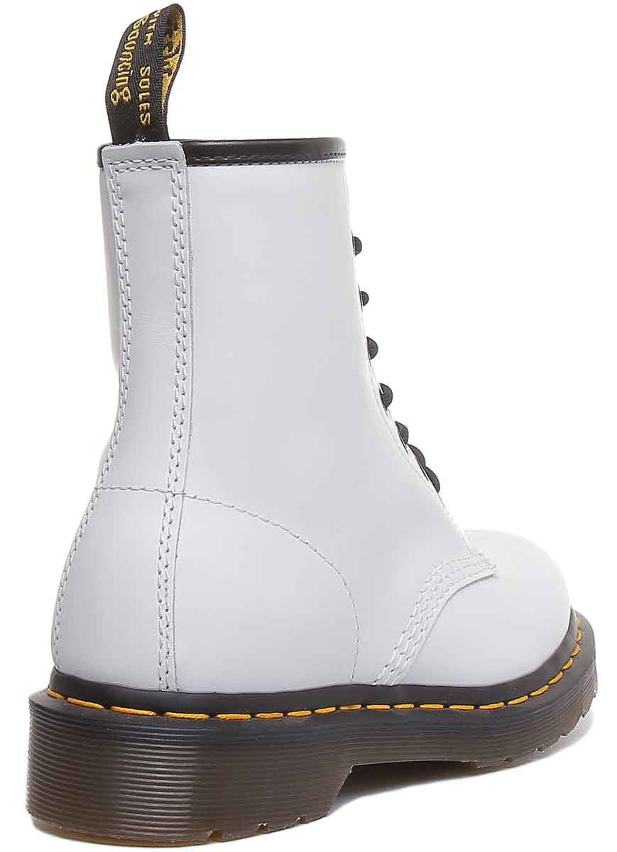 DR MARTENS 1460 Lisse Femme Lacet Bottines Cuir Cheville Blanc Taille UK 3 - 13 - Picture 9 of 12