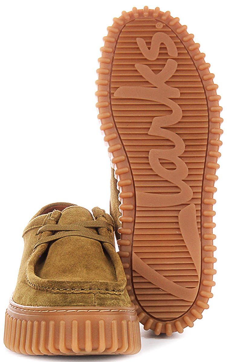 Clarks Torhill Bee Chunky Suede Lace Up Moccasin Womens Shoe In Olive US 6 - 11 - Picture 12 of 19