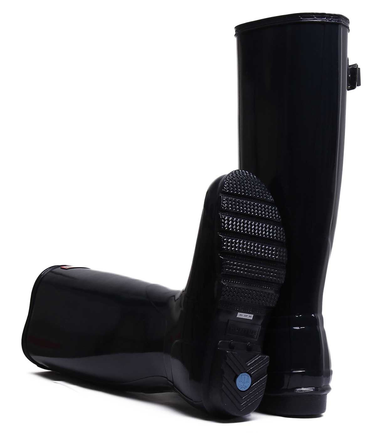 Hunter Mujeres Alto Brillo Mujer Botas Negras Talla US 5-11 - Imagen 11 de 13
