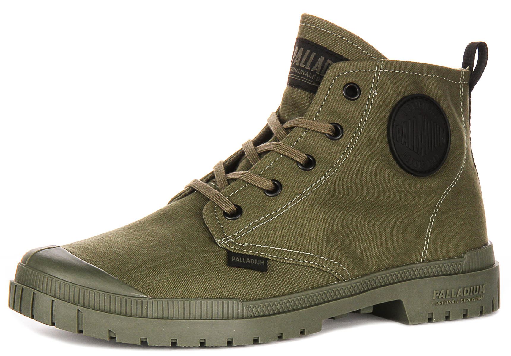 Palladium Pampa Sp20 Hi Trimmed Vegan Sports Mens Boot In Olive UK 4 - 12