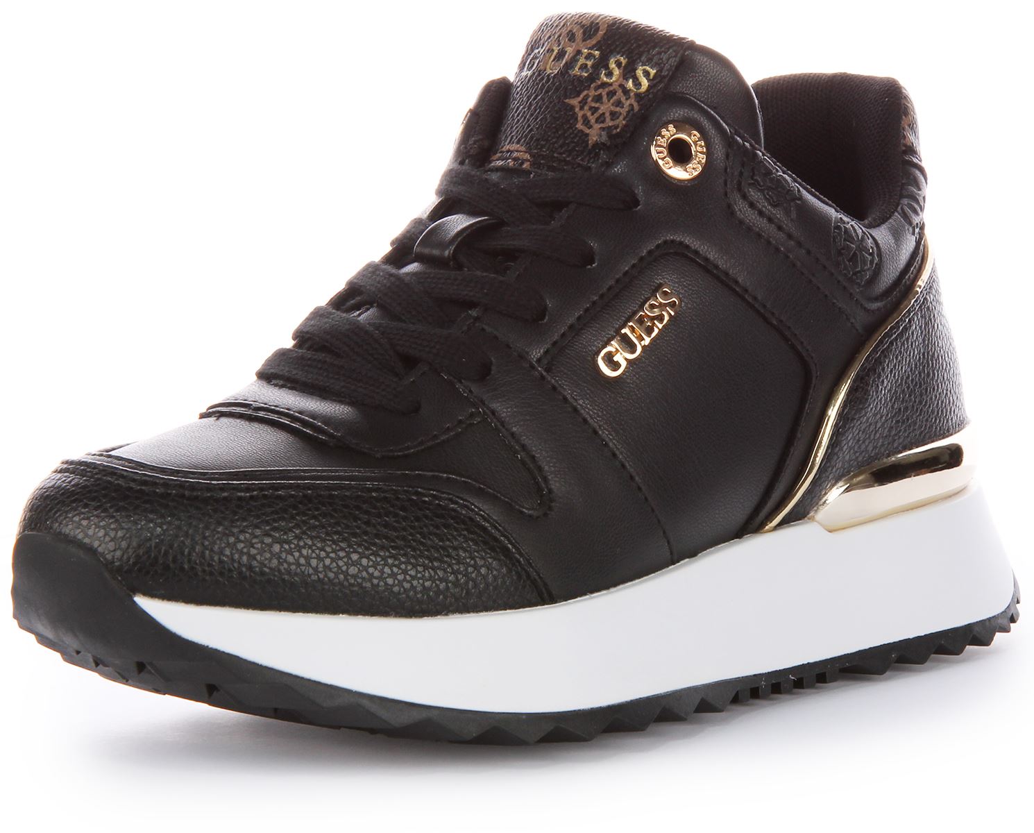 Guess Fl8Ddyele12 Kaddy Leder Schnürtrainer in Weißgold Damen UK 3 - 8 - Bild 7 von 13