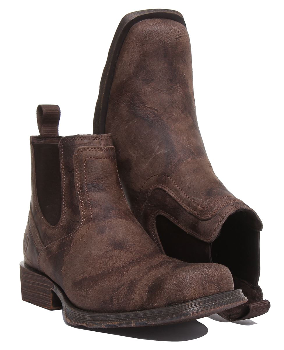 Ariat Mid Town Ramblr Mens Distress Look Chelsea Boots In Stone UK 6 - 12 - Picture 35 of 84