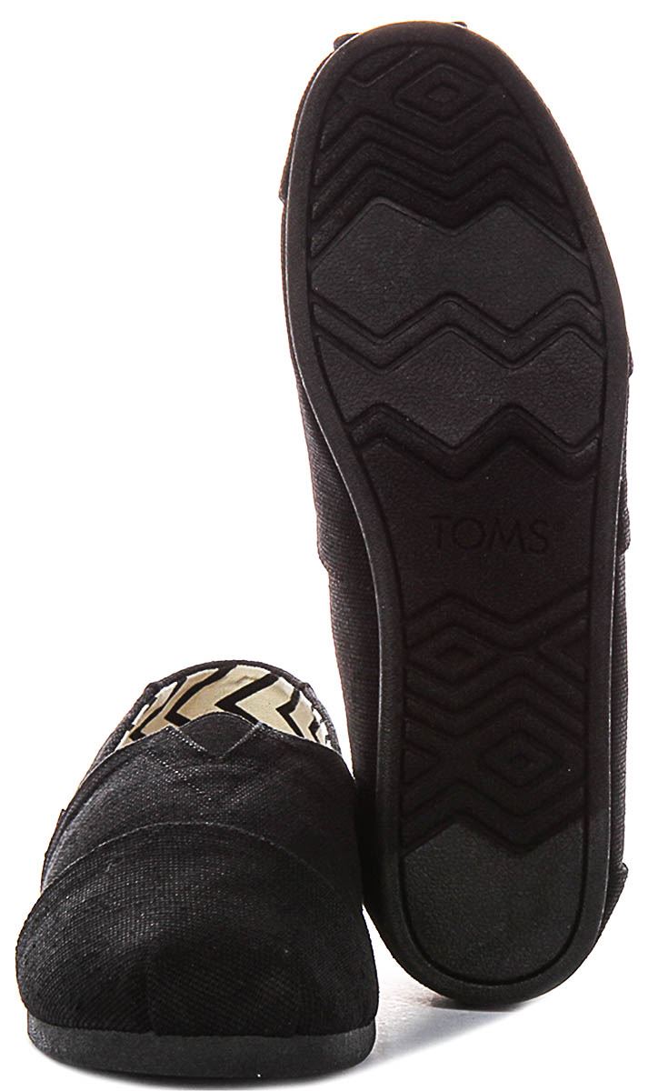 Toms Alpargata Classic Canvas Slip On Trainer para hombre en negro EU 39-46