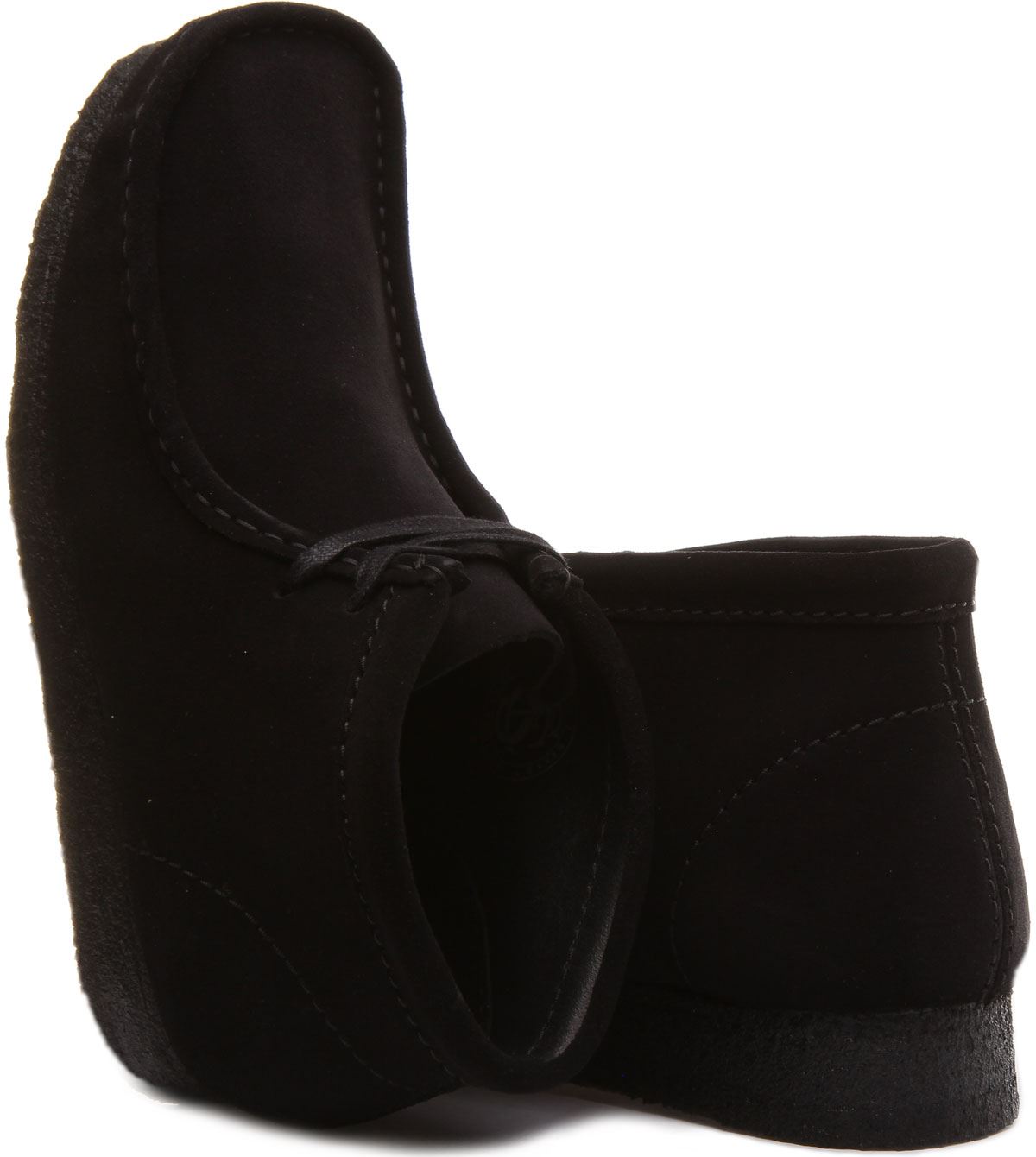 Clarks Originals Mens Wallabee Boot In Black Suede Lace Up Shoe