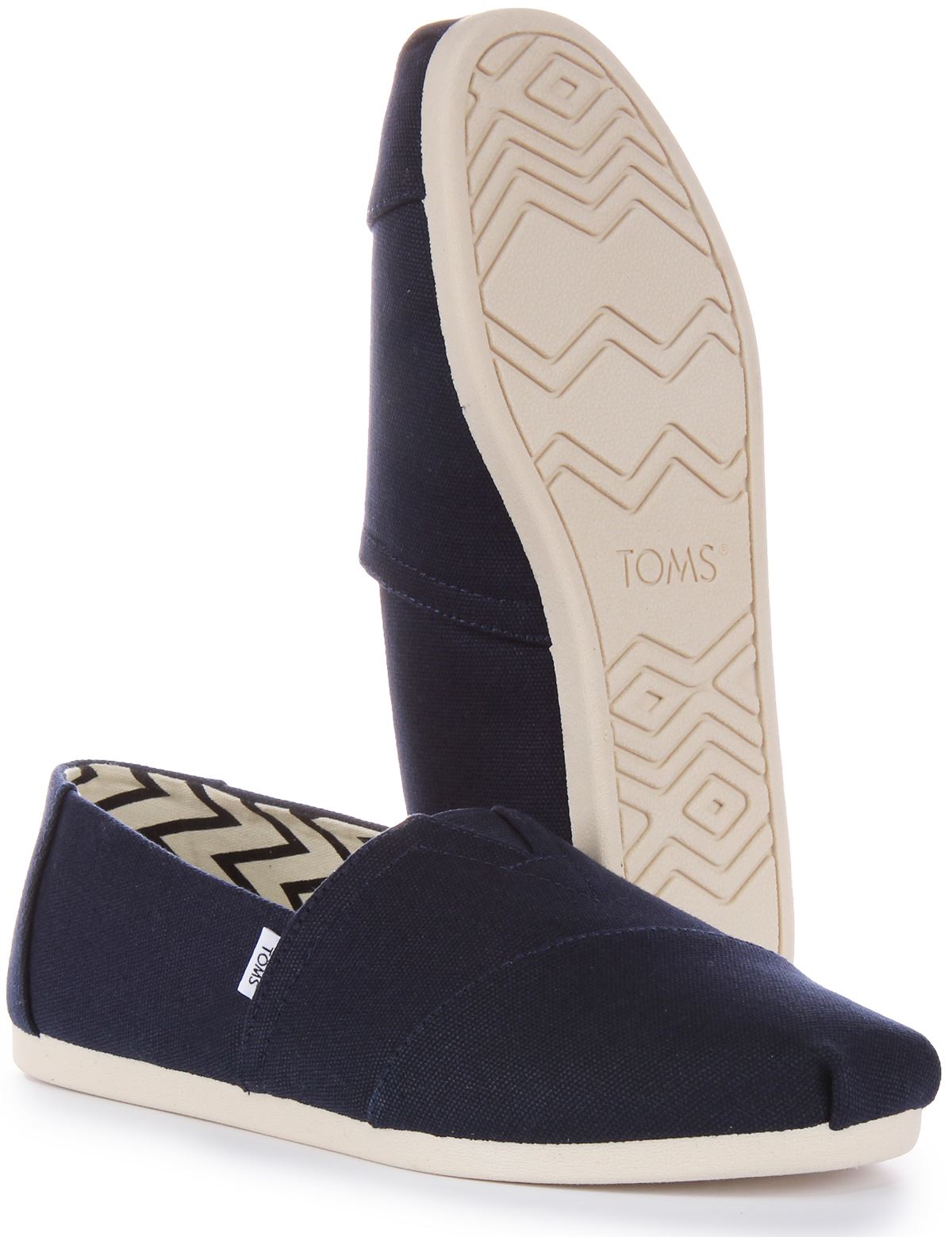 Toms Alpargata Lona De Algodón Reciclado Espradrille Zapatillas Hombre Azul Marino Talla 7- 12