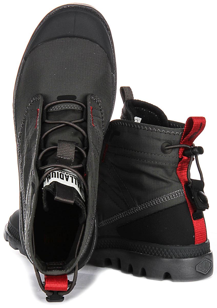 PALLADIUM Pampa Reise Lite Rs Ripstop Schnell Schnürung Stiefel Dunkelgrau UK 4 - Bild 17 von 19