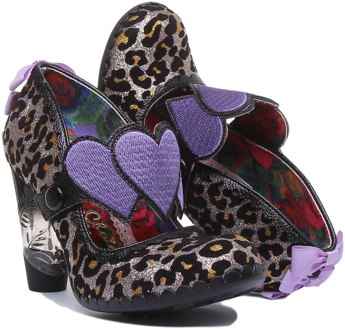 Irregular Choice Lockhart Womens Glitter Shoes In Black Leopard Size UK 3 - 8 - Picture 11 of 12