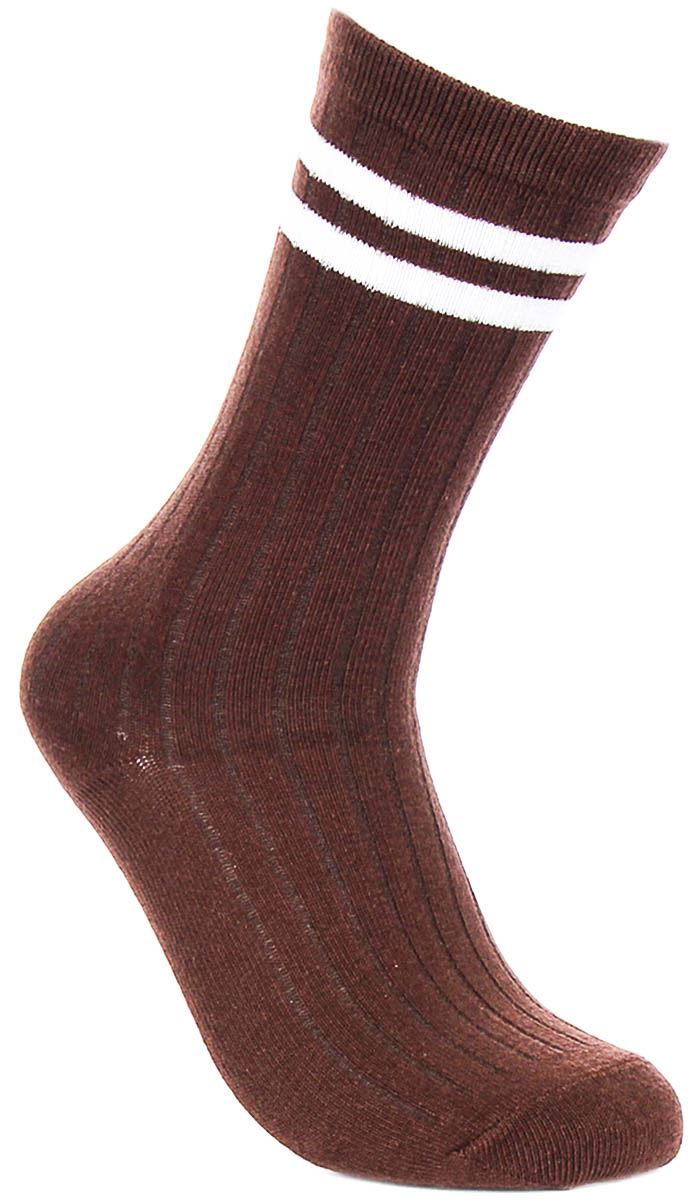 Justinreess England 2P Stripe Cotton Wear Womens Socks In White Black One Size - Picture 5 of 37