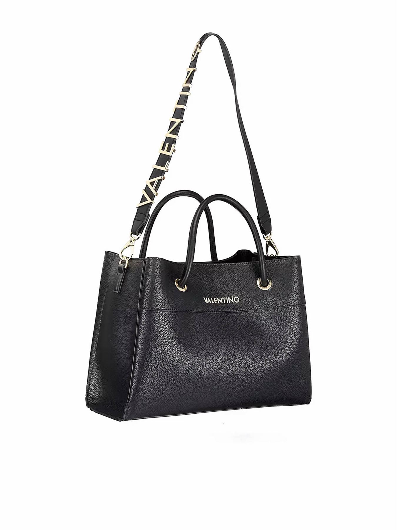 VALENTINO BAGS Alexia ロゴ トートバッグ Valentino Alexia Metal Logo Strap Tote Shopper Womens Bag In