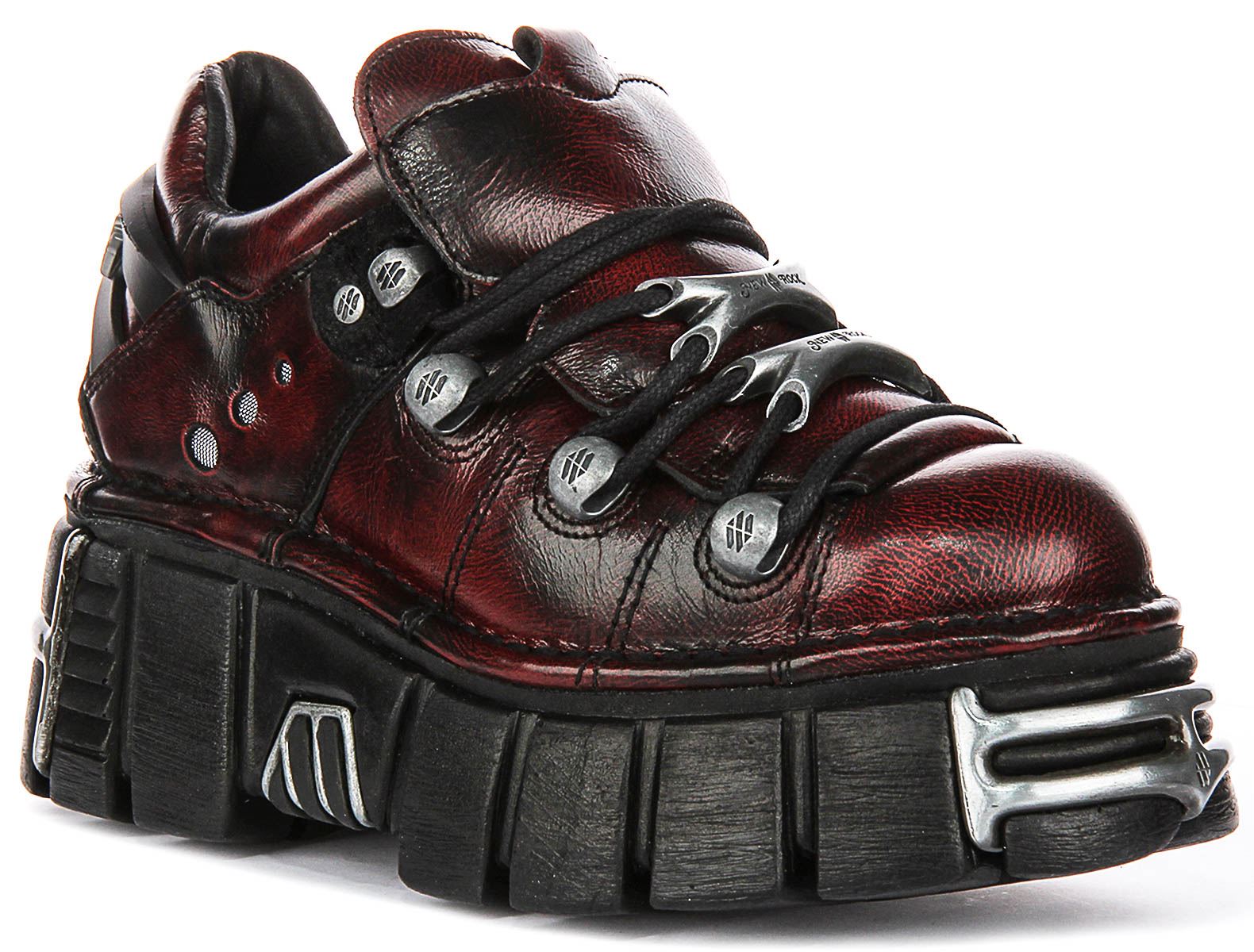 New Rock 120 Tower Gothic Chunky Platform Ankle Unisex Boots In Navy UK 4 - 12 - Picture 2 of 13