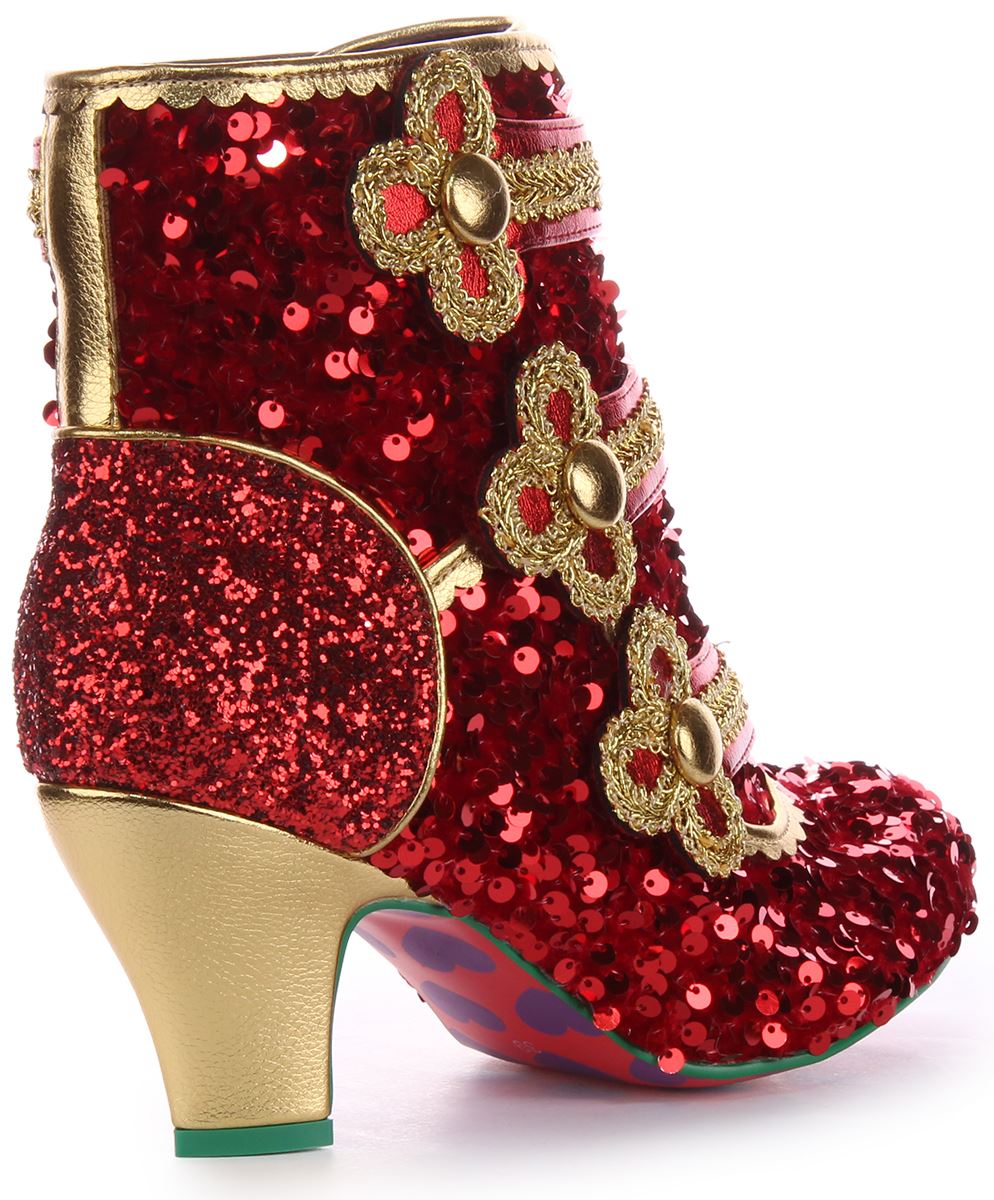IRREGULAR CHOICE Ratón Rey Sequence Concept 5Cm Tacón Zapato Rojo Mujer Talla 4- - Imagen 9 de 13