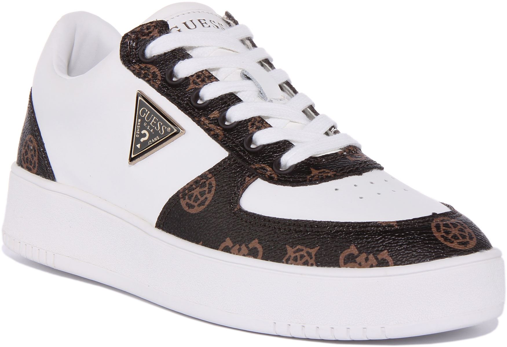 Guess Fl8Sidfal12 Cestas Sidney 4G Logo Impreso Entrenador Blanco Mujer Reino Unido 3-8 - Imagen 8 de 13