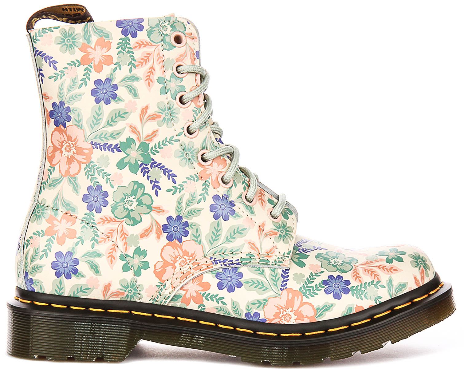 DR MARTENS 1460 Pascal Virginia 8 Ojo Verdugón Mujer Botas IN Verde Salvia GB 3 - Imagen 21 de 49