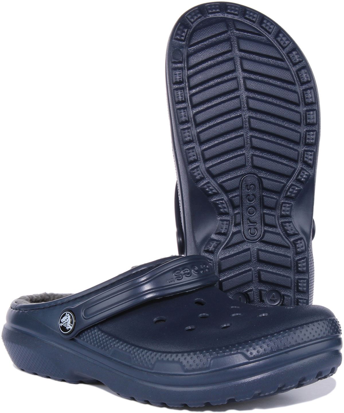 Crocs klassische gefütterte Jugend Jungen Rückenriemen Clog Sandalen in Marine Größe UK 1-6 - Bild 11 von 12