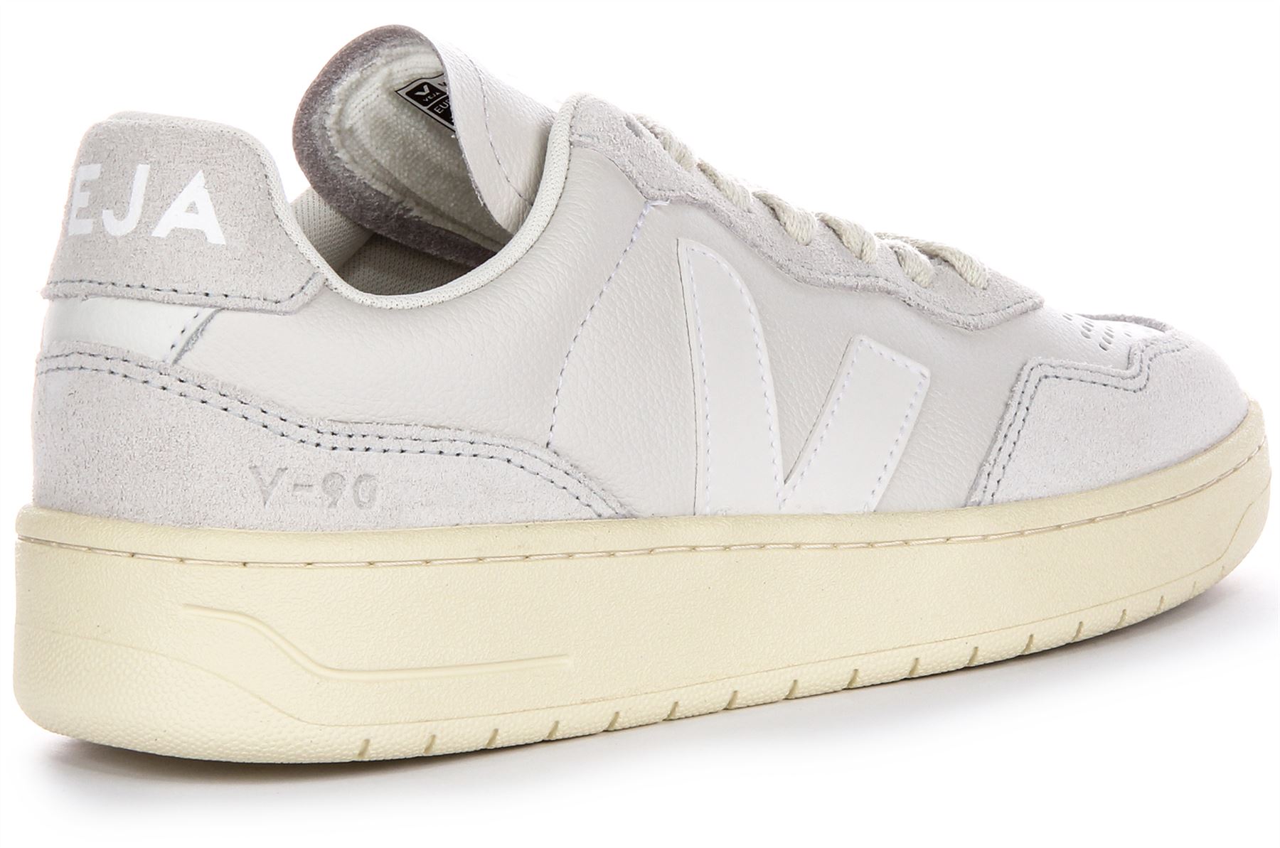 Veja V 90 Leder Wildleder Panel Schnürung Retro Trainer hellgrau Damen UK 3 - 8 - Bild 9 von 12