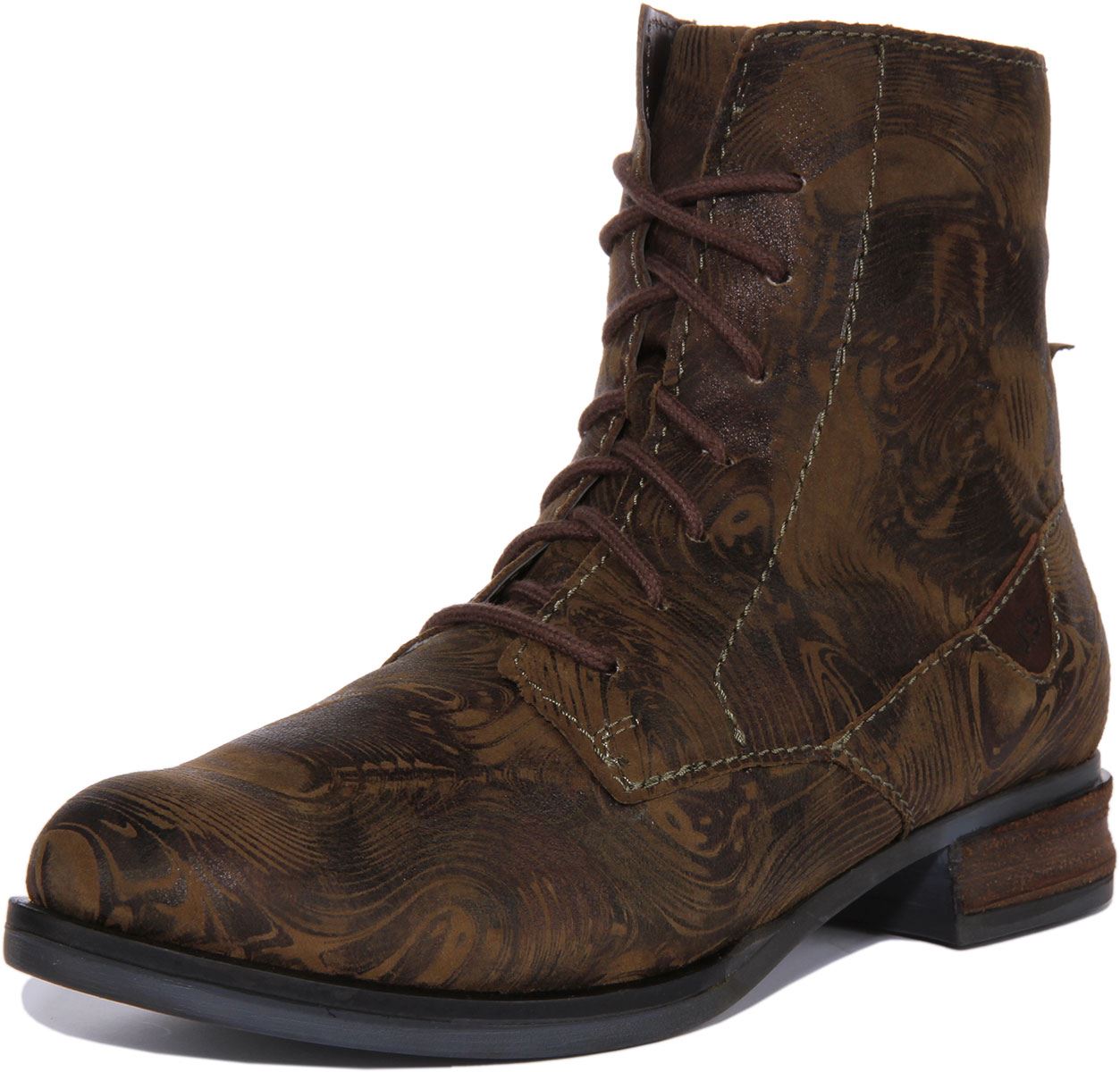 Josef Seibel Sanja 01 Womens Lace Up Leather Ankle Boots In Olive Size UK 3 - 8 - Picture 13 of 19