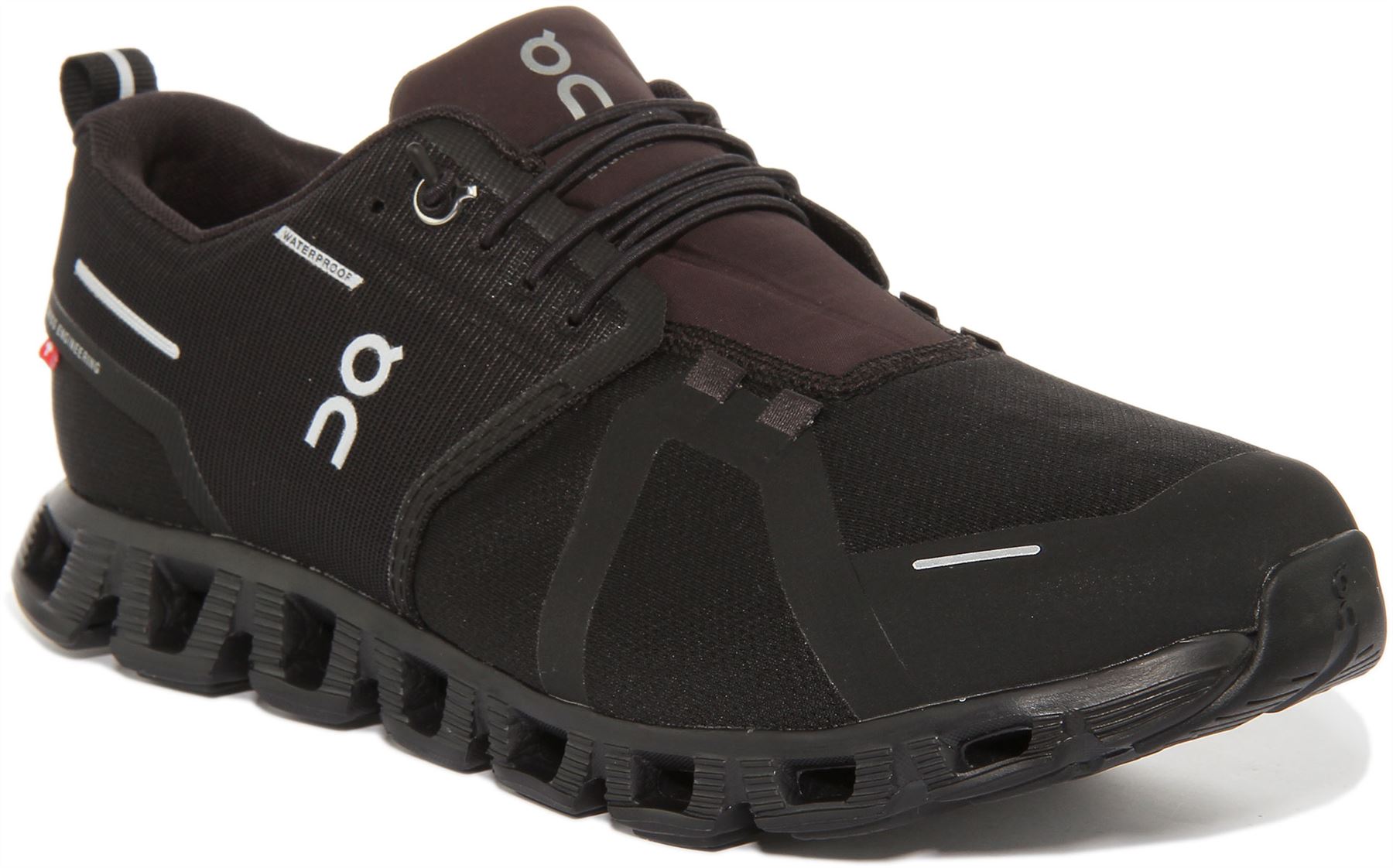 Pre-owned On Running Cloud 5 Fast Lacing Waterproof Sneakers All Black Mens Size Us 7 - 13